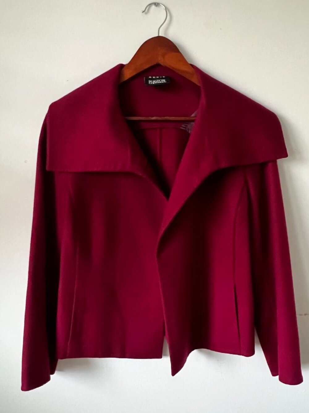 Akris Bergdorf Goodman Burgundy Cashmere Jacket Blazer Cape Women's Small/Medium